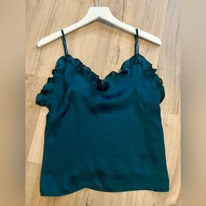 Free People Ruffle V-Neck Cami - Teal